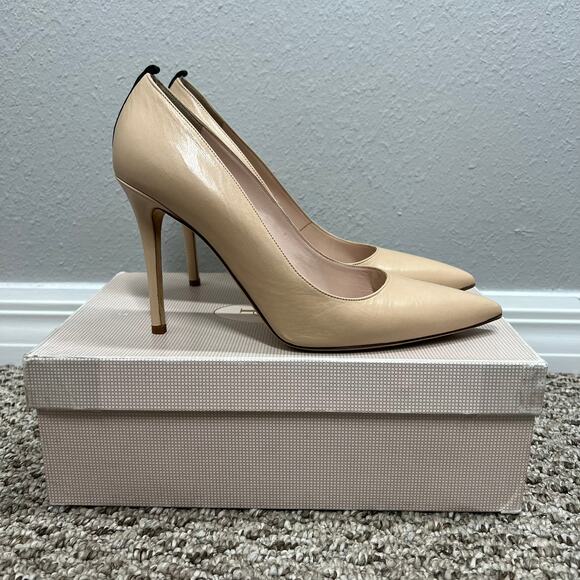 SJP by Sarah Jessica Parker Fawn Pointed Toe Dress Pumps - Nude 100mm Heels 39 9 - Picture 1 of 7